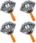 Relaxdays Winkelspanner, 4er Set, 90 Grad, Bis 50 Mm, Schwenkbacke, Holzarbeiten,