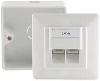 S-impuls Cat.6a Anschlussdose, 2-fach , Ap/up, Reinwei&szlig;