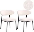 Esszimmerstuhl 2er Set Winton Boucl&eacute; Cremewei&szlig;