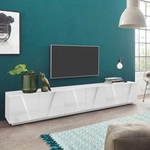Moderner Wohnzimmer-tv-schrank Mit 6 T&uuml;ren Und 3 F&auml;chern Ping Low Xl White