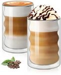Doppelwandige Espressotassen 375ml, 2er Set, Borosilikatglas, Thermo-effekt