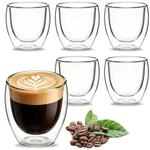 Espressogl&auml;ser 6er Set 80ml Doppelwandig Hitzebest&auml;ndig Schwebend