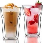 Doppelwandige Kaffeegl&auml;ser 2er Set 500ml Borosilikatglas Thermogl&auml;ser F&uuml;r...