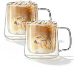 Doppelwandige Latte Macchiato Gl&auml;ser 2er Set, 400ml Mit Griff, Isolierend