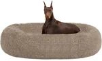 Rundes Hundebett 120cm Kamelbraun, Orthop&auml;disch, Waschbar, Anti-rutsch