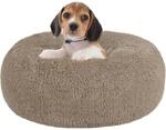 Rundes Hundebett 60cm &Oslash;, Waschbar, Kuschelig, Rutschfest, Kamelbraun