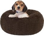 Orthop&auml;disches Hundebett Rund, Kuschelig, Waschbar, Rutschfest, 60 Cm &Oslash;, Braun