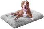 Weiches Hundebett Pl&uuml;sch 68x100cm Grau &ndash; Anti Rutsch & Anti Stress