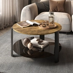Couchtisch Navo, Eiche Rustikal/schwarz, 80 X 80 Cm, Vicco
