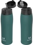 Edelstahl Thermosflasche 750ml Mit 2 Deckeln Bpa-frei Auslaufsicher Dunkelgr&uuml;n