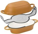 Mahlzeit Gusseisen Brottopf Set Emailliert, 2,5 Liter, Sunny Orange, Mit