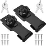 2x Abschlie&szlig;bare &Uuml;berfalle 119mm Mit Schloss Und Schl&uuml;sseln, Schwarz