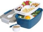Salatbox 2l Mit 5 F&auml;chern, Auslaufsicher, Bpa-frei, Blau
