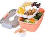 Bento Box Mit 5 F&auml;chern Und Fruchtbeh&auml;lter, 2l Auslaufsicher, Mikrowellen- &
