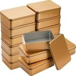 16er Set Rechteckige Blechdosen Mit Deckel, Metall-aufbewahrungsdosen 12x9x4cm