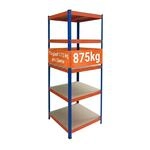 Relaxdays Schwerlastregal, Hbt: 200x80x60 Cm, Traglast 875 Kg, 5 Mdf-ebenen,