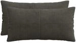 Kissenbezug 2 Pcs Almelo Anthrazit 40 X 70 Cm Cord Vidaxl