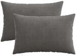 Kissenbezug 2 Pcs Heerlen Dunkelgrau 40 X 60 Cm Cord Vidaxl