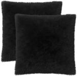 Kissenbezug 2 Pcs Heerlen Schwarz 80 X 80 Cm Pv Fleece Vidaxl