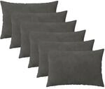 Kissenbezug 6 Pcs Heerlen Dunkelgrau 50 X 80 Cm Samt Vidaxl