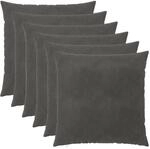 Kissenbezug 6 Pcs Heerlen Dunkelgrau 65 X 65 Cm Samt Vidaxl