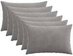 Kissenbezug 6 Pcs Heerlen Hellgrau 40 X 60 Cm Cord Vidaxl