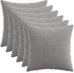Kissenbezug 6 Pcs Heerlen Hellgrau 45 X 45 Cm Cord Vidaxl