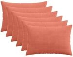 Kissenbezug 6 Pcs Heerlen Rot-orange 30 X 50 Cm Cord Vidaxl