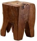 Massivmoebel24 - Hocker Teak Wurzel 30x30x40 Natur Lackiert Unika 155