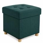 Relaxdays Hocker Mit Stauraum, Gepolstert, Hxbxt: 38 X 38 X 38 Cm, Leinenoptik,