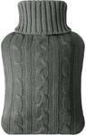 W&auml;rmflasche 2l Mit Weichem Strickbezug, Abnehmbar, Dunkelgrau