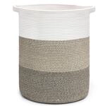 Geflochtener W&auml;schekorb Mit Henkel, Faltbar, Baumwolle, 37x37x50cm, Braun