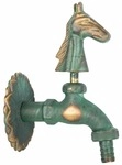 Nostalgie Auslaufventil Pferdekopf Patiniert 1/2"