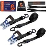 Spanngurte Mit Ratsche 2 St&uuml;ck S-haken 6m Schwarz 35mm Breite Din En 12195-2