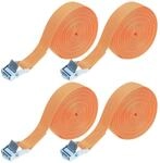 4x Ratschen-spanngurte 5m Orange, Hochleistungs-befestigungsgurte Mit Schnalle