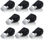 Spanngurte 1m Mit Ratsche, 8er Set, Schwarz, F&uuml;r Auto, Motorrad, Gep&auml;ck