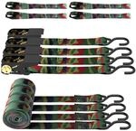 4er Set Ratsche Spanngurte 4,5m Mit S-haken & Schlaufen
