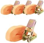 Baumarktplus - 4x Spanngurt Mit Ratsche 1-tlg 4m 800kg 25mm T&uuml;v/gs Orange Wetterfest
