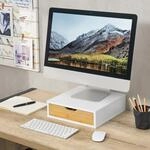 [en.casa] - Schubladenbox Vierem&auml; 9x30x31cm Wei&szlig;/bambusoptik