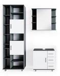 Vicco - Badm&ouml;bel-set Ilias, Anthrazit, 3 Teile, Mit Unterschrank 60 Cm