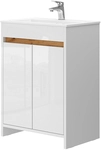 Vicco - Badm&ouml;bel-set Lemgo, Wei&szlig;, 2 Teile, Unterschrank 60 Cm