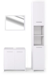 Vicco - Badm&ouml;bel-set Kiko, Wei&szlig;, 3 Teile, Mit Hochschrank