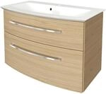 B.style Badm&ouml;bel Set 2 Teile / Gussmarmor Waschbecken / Waschbeckenunterschrank Mit