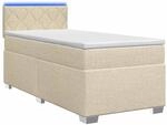 Boxspringbett Mit Matratze Und Led Creme 90 X 200 Cm Stoff Vidaxl