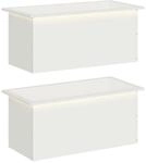 Vidaxl Garden Planter With Led 2 Pcs White 40 X 80 X 40 Cm Steel