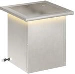 Garten-pflanzk&uuml;bel Mit Led Silber 30 X 30 X 30 Cm Edelstahl Vidaxl