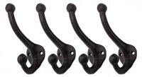 Spetebo - Gusseisen Doppel Wandhaken 11 Cm Braun - 4er Set - Nostalgie...