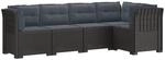 5-sitzer Gartensofa Mit Kissen Rattan-look Pp Hellgrau Vidaxl
