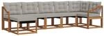 Vidaxl Outdoor Sofa Set 7 Pcs Natural And Light Grey