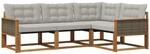 Vidaxl Outdoor Sofa Set 4 Pcs Natural And Light Grey